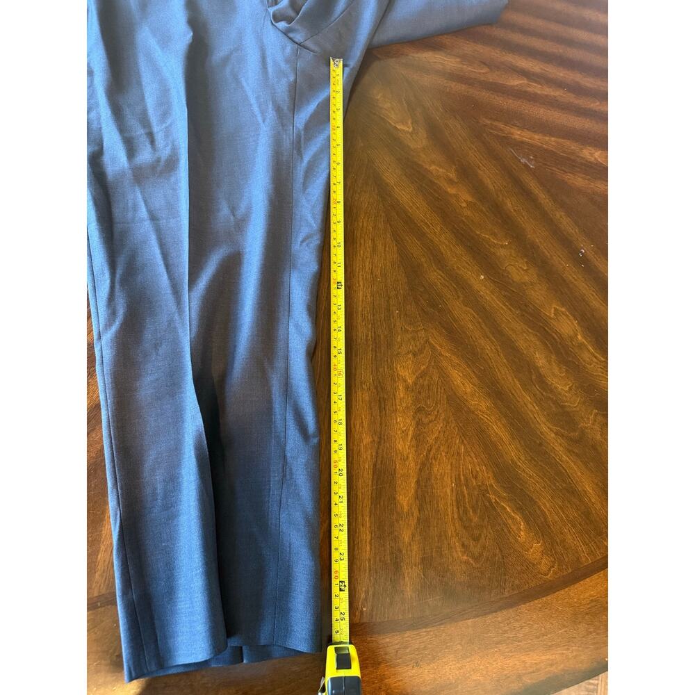 Santorelli Men Wool Trousers Dress Pants Size 40 Blue Business Office Work Italy - Picture 9 of 11